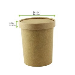 Couvercle carton kraft chaud et froid Diam: 9,7 cm 9,7 x 9,7 x 1,5 cm - 50 unités