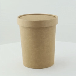 Couvercle carton kraft chaud et froid Diam: 9,7 cm 9,7 x 9,7 x 1,5 cm - 50 unités
