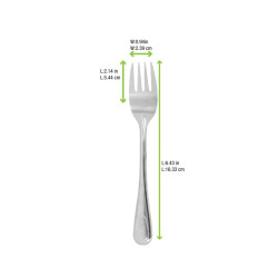 Fourchette en inox avec étui - 163 mm - 50 unités