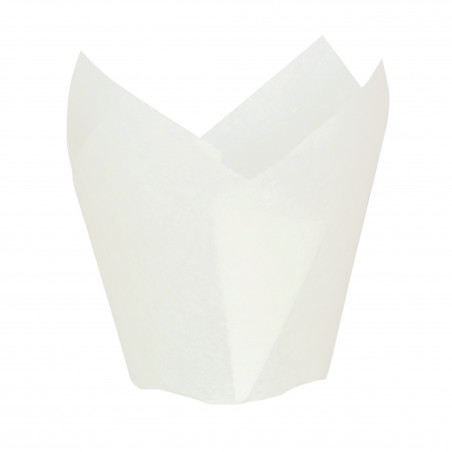 Caissette de cuisson forme tulipe en papier blanc siliconé