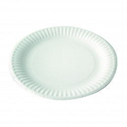 Assiette ronde en carton blanc