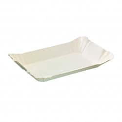 Assiette barque en carton blanc