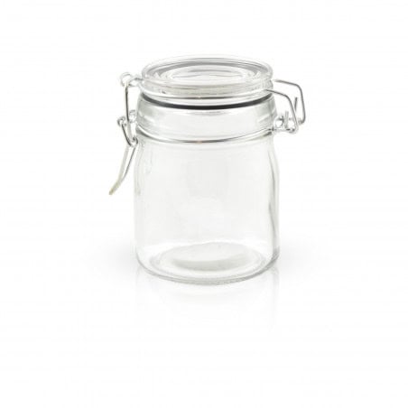 Mini bocal en verre avec joint silicone noir