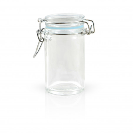 Mini bocal en verre avec joint silicone bleu clair