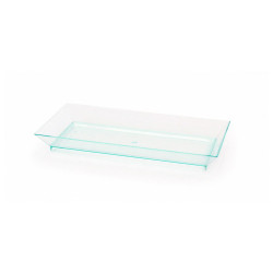 Elément de plateau réutilisable plastique vert transparent "Klarity"
