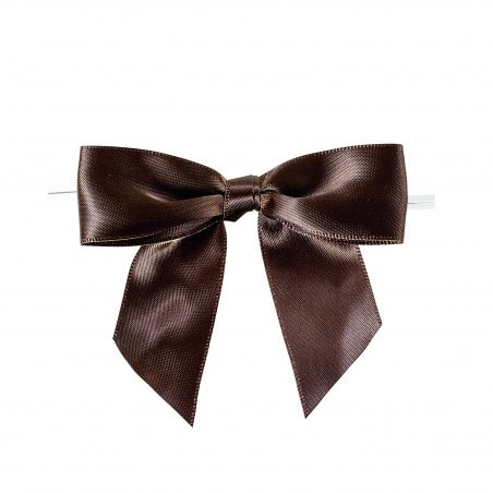 Noeud satin marron avec lien Noeud satin marron avec lien