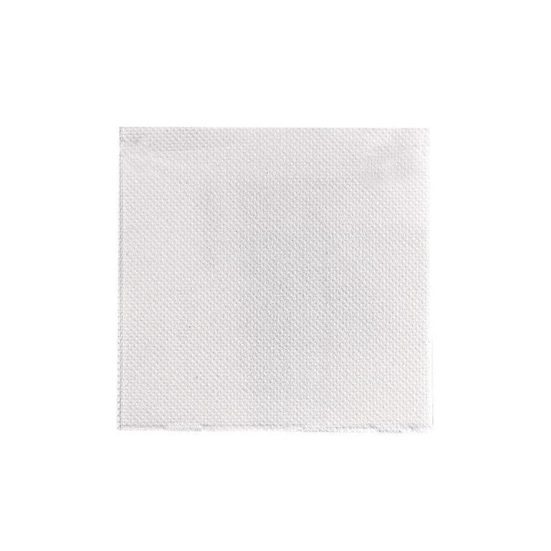 Serviette micropoint blanche 2 plis 38 x 38 cm - 50 unités