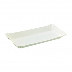 Assiette Barque Carton Blanc 230X120X20Mm