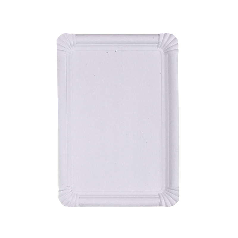 Assiette carton blanc rectangulaire 33 x 23 cm - 4 unités