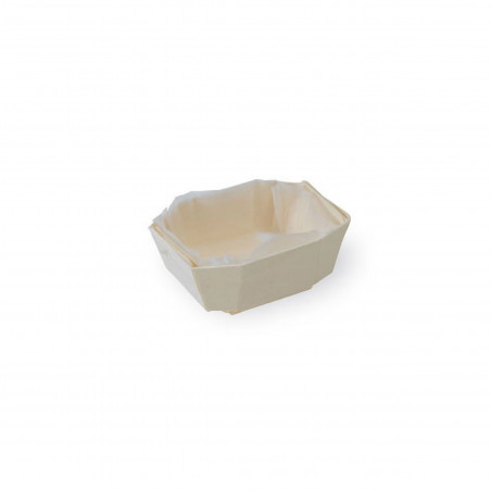 Moule de cuisson bois "Minini" avec caissette papier Par 20 unités L: 8,5 cm x l: 7 cm x H: 3,5 cm x P: 5,7 g Moule de cuisson bois "Minini" avec caissette papier Par 20 unités L: 8,5 cm x l: 7 cm x H: 3,5 cm x P: 5,7 g