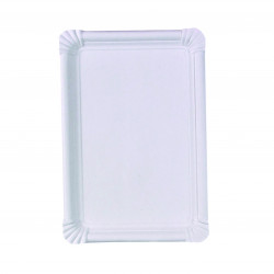Assiette rectangulaire en carton recyclé blanc Par 250 unités L: 26 cm x l: 18 cm x P: 17,7 g