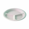 Assiette ronde blanche en pulpe 3 compartiments Par 50 unités L: 26,2 cm x l: 26,2 cm x H: 2,6 cm x P: 20,5 g