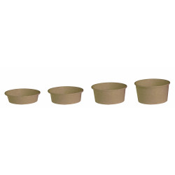 Saladier rond en carton kraft "Buckaty" Par 45 unités L: 15 cm x l: 12,8 cm x H: 6 cm x P: 17,58 g