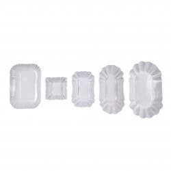 Assiette creuse carrée en carton laminé blanc Par 250 unités L: 9 cm x l: 9 cm x H: 3 cm x P: 3,7 g