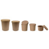 Pot carton brun chaud et froid avec couvercle carton Par 25 unités L: 9 cm x l: 7,3 cm x H: 8,5 cm x P: 16,5 g