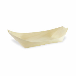 Barquette bateau bois Par 50 unités L: 14,5 cm x l: 7,5 cm x H: 2 cm x P: 3,29 g