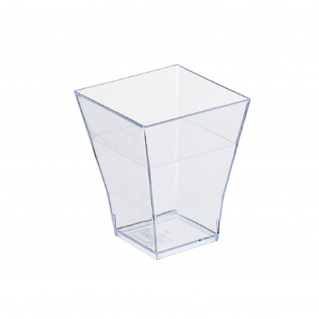 Verrine pyramidale plastique PS transparente “Taïti” Par 30 unités L: 4,5 cm x l: 4,5 cm x H: 5,5 cm x P: 7,1 g