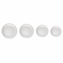 Assiette ronde blanche en pulpe Par 125 unités L: 17,6 cm x l: 17,6 cm x P: 7,75 g