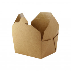 Boîte repas carton kraft laminé Par 25 unités L: 21,5 cm x l: 16 cm x H: 5 cm x P: 38,63 g