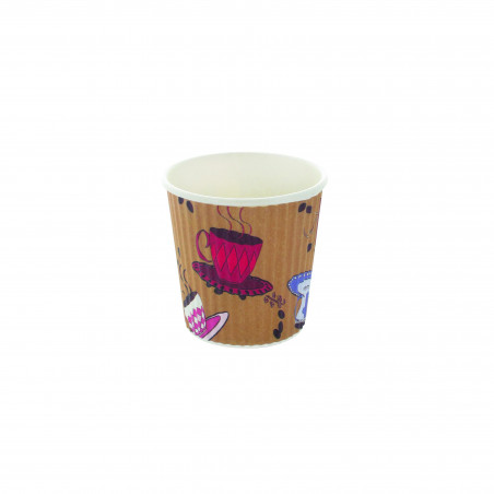 Gobelet carton double paroi décor "Tea Cup" Par 50 unités L: 6,2 cm x l: 4,1 cm x H: 6,1 cm x P: 5,8 g
