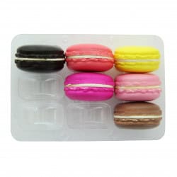 Insert plastique PET 9 macarons avec fermeture clipsable Par 25 unités L: 11 cm x l: 16 cm x H: 2 cm x P: 7,03 g