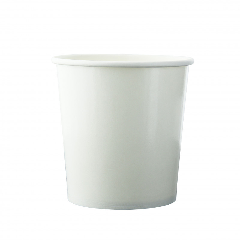 Pot carton blanc chaud et froid 490 ml Diam: 9,7 cm 9,7 x 7,5 x 10 cm - 50 unités