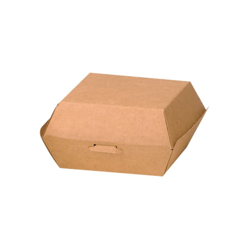 Boîte burger carton kraft brun 7,5 x 7,5 x 5 cm - 50 unités