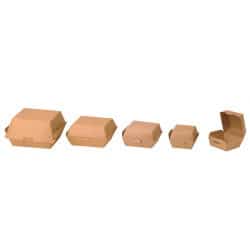 Boîte burger carton kraft brun Par 50 unités L: 7,5 cm x l: 7,5 cm x H: 5 cm x P: 4,9 g