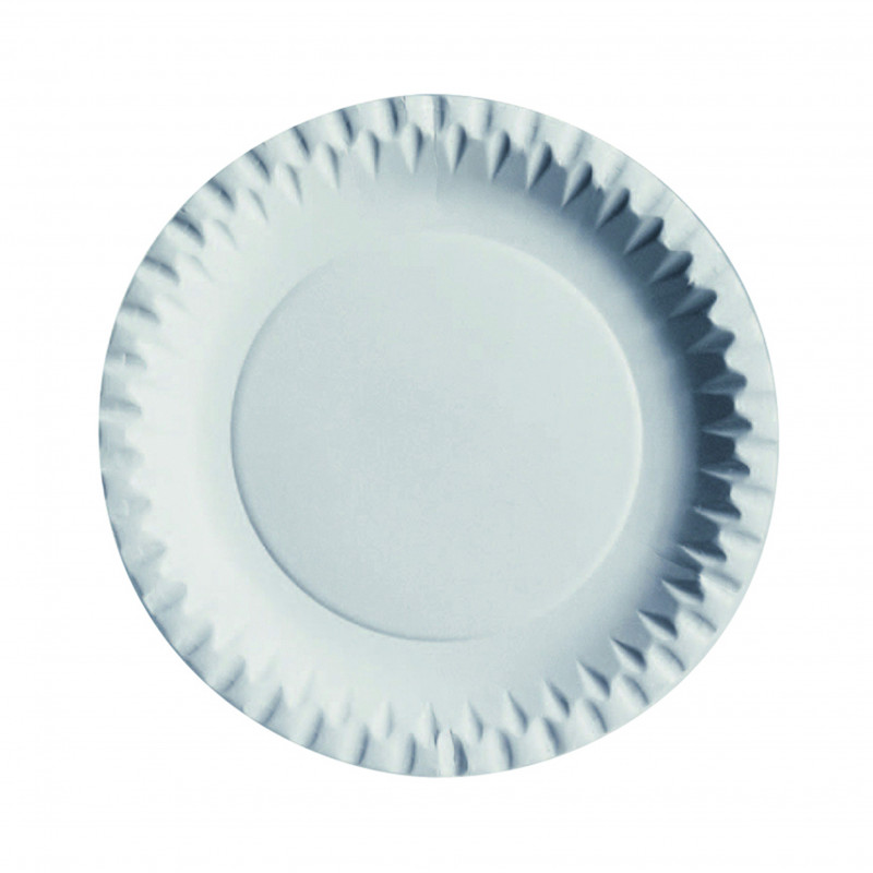 Assiette ronde en carton blanc Diam: 18 cm 18 cm - 100 unités