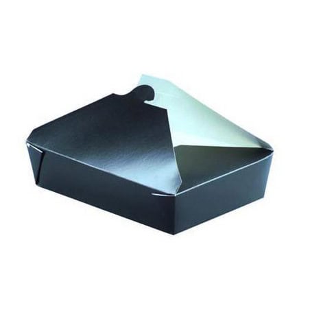 Boîte à repas en carton noire 21x16x5cm Boîte à repas en carton noire 21x16x5cm