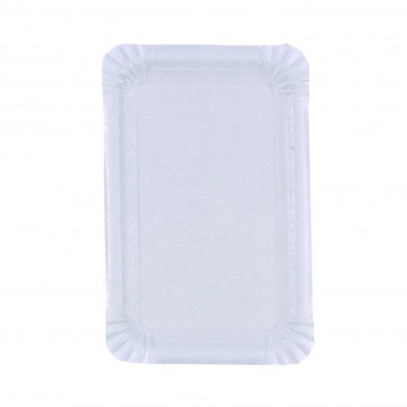 Assiette rectangulaire en carton recyclé blanc Par 100 unités L: 13 cm x l: 20 cm x P: 5,14 g Assiette rectangulaire en carton recyclé blanc Par 100 unités L: 13 cm x l: 20 cm x P: 5,14 g