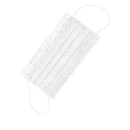 Masque non-stérile 3 plis non-tissé blanc Par 100 unités L: 17,5 cm x l: 9,5 cm x P: 3,69 g Masque non-stérile 3 plis non-tissé blanc Par 100 unités L: 17,5 cm x l: 9,5 cm x P: 3,69 g