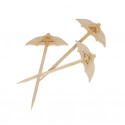 Pique bambou parasol Par 100 unités L: 9 cm x P: 1,25 g