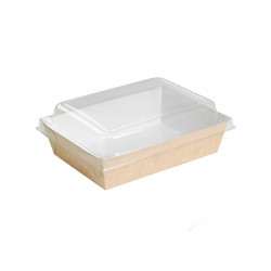 Panier à salade carton kraft brun laminé interieur blanc Par 200 unités L: 22 cm x l: 17 cm x H: 4 cm x P: 13,46 g