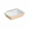 Panier à salade carton kraft brun laminé interieur blanc Par 200 unités L: 22 cm x l: 17 cm x H: 4 cm x P: 13,46 g