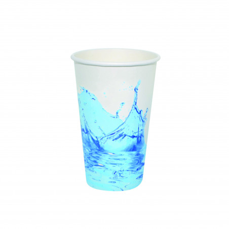 Gobelet carton boisson froide décor "Splash" Par 100 unités L: 8 cm x l: 5,1 cm x H: 11,8 cm x P: 8 g