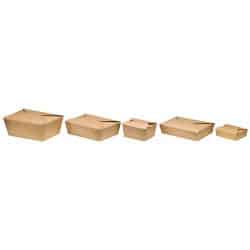 Boîte repas carton kraft laminé Par 40 unités L: 22,8 cm x l: 16 cm x H: 9 cm x P: 57,4 g