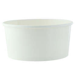 Saladier rond en carton blanc "Buckaty" Par 45 unités L: 15 cm x l: 12,8 cm x H: 7,5 cm x P: 18,63 g