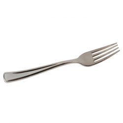 Mini fourchette plastique PS argenté Par 100 unités L: 10 cm x P: 0,77 g