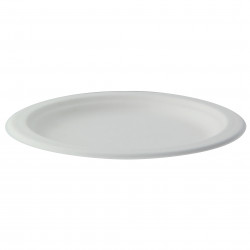 Assiette ronde blanche en pulpe Par 125 unités L: 16 cm x l: 16 cm x P: 6,29 g