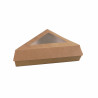 Boîte pâtissière triangulaire carton brun avec couvercle à fenêtre Par 50 unités L: 15,5 cm x l: 13 cm x H: 4,5 cm x P: 12,6 g