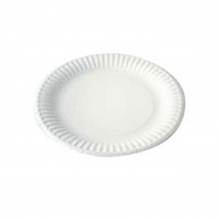 Assiette ronde en carton blanc Par 100 unités L: 15 cm x P: 3,46 g