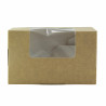 Boîte sandwich carton brun fenêtre PLA Par 50 unités L: 12,5 cm x l: 7,7 cm x H: 7,2 cm x P: 16 g