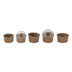 Pot carton kraft brun chaud et froid Par 50 unités L: 7,4 cm x l: 6 cm x H: 3,8 cm x P: 4,2 g