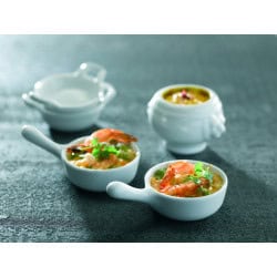 Mini plat carré en porcelaine blanche Par 4 unités L: 10,1 cm x l: 10,1 cm x H: 2,3 cm x P: 112,2 g