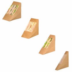 Triangle sandwich kraft double à fenêtre Par 50 unités L: 7,2 cm x l: 12,3 cm x H: 12,3 cm x P: 10,65 g