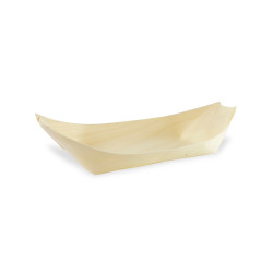 Barquette bateau bois Par 100 unités L: 22 cm x l: 10,5 cm x H: 3 cm x P: 6 g