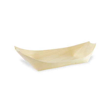 Barquette bateau bois Par 100 unités L: 22 cm x l: 10,5 cm x H: 3 cm x P: 6 g