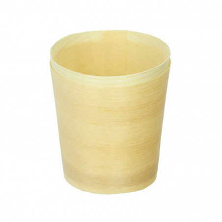 Mini gobelet bois Par 100 unités L: 4,5 cm x l: 4 cm x H: 4,5 cm x P: 1,3 g
