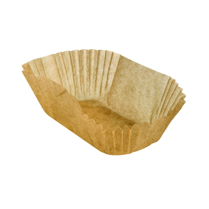 Caissette de cuisson ovale brune en papier siliconé - 14,5 cm x 11,5 cm - H 3,5 cm - 100 unités